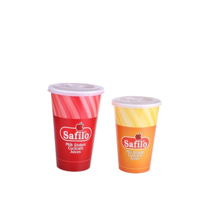 8oz 12oz 20oz  Custom LOGO Printed Cold Drink Single Wall Disposable Paper Cup with Lid