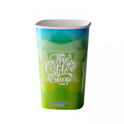 Eco- friendly disposable single wall Square Paper Cup for beverages