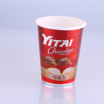 Custom logo bright aluminum paper plastic cup for beverage and yogurt