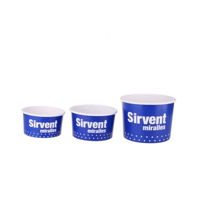 Disposable food grade paper ice cream paper cup with lid and spoon