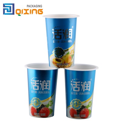 food grade yogurt paper plastic cup with lid and spoon