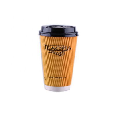 Healthy eco friendly corrugated double wall paper cup  for coffee with lid