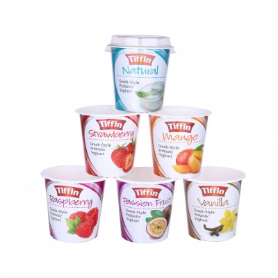 170ml / 6oz wholesales custom logo printed PP plastic cup with flat lid for yogurt frozen ice cream packing