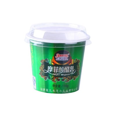 food grade paper yogurt paper plastic cup with lid and spoon