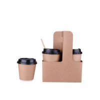 10oz Logo Custom Printed Hot Coffee Double Wall Disposable Kraft Paper Cup with Lid