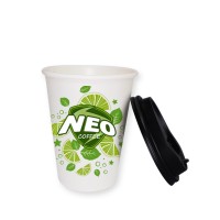 Food grade custom printed polyethylene coating paper cup with lids