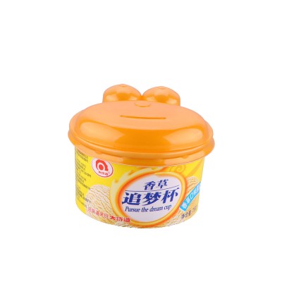 Single wall PE disposable custom logo ice cream paper cup with lid