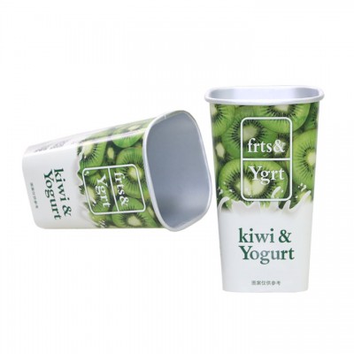 Healthy eco friendly print logo square yogurt cup for cereal and snack