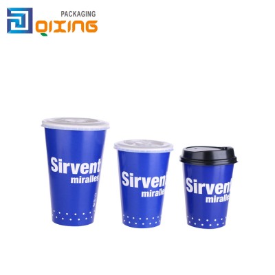 8OZ 12OZ 20OZ  Custom LOGO Printed Cold Drink Single Wall Disposable Paper Cup with Lid