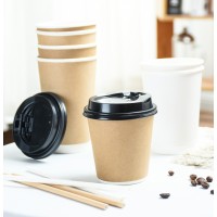 Wholesale kraft double wall cup with lid