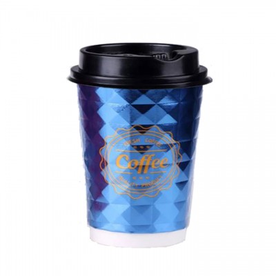 New double wall  hot drink hollow anti-scald coffee cup with lid