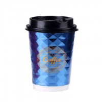 New double wall  hot drink hollow anti-scald coffee cup with lid