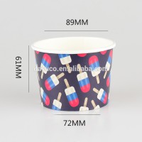 Custom printed ice cream paper cup PLA coating Biodegradable