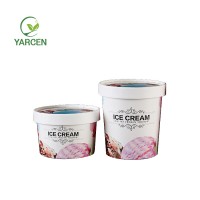 Low price of disposable design ice cream paper cup and lid