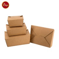 Kraft paper box take away food container brown food packaging