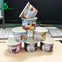 4oz custom printed disposables ice cream cups with lid and spoon